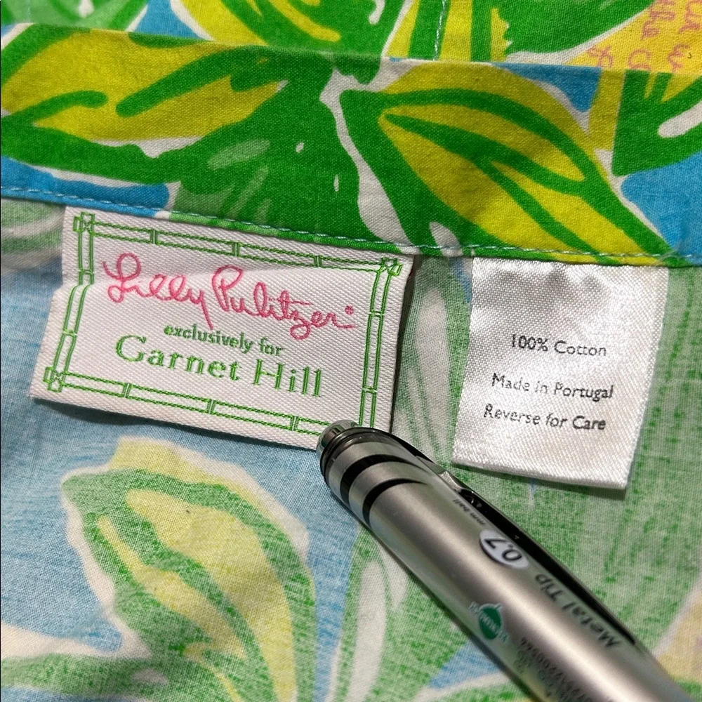 Lilly Pulitzer Turquoise Shower Curtain with Yellow Floral Print